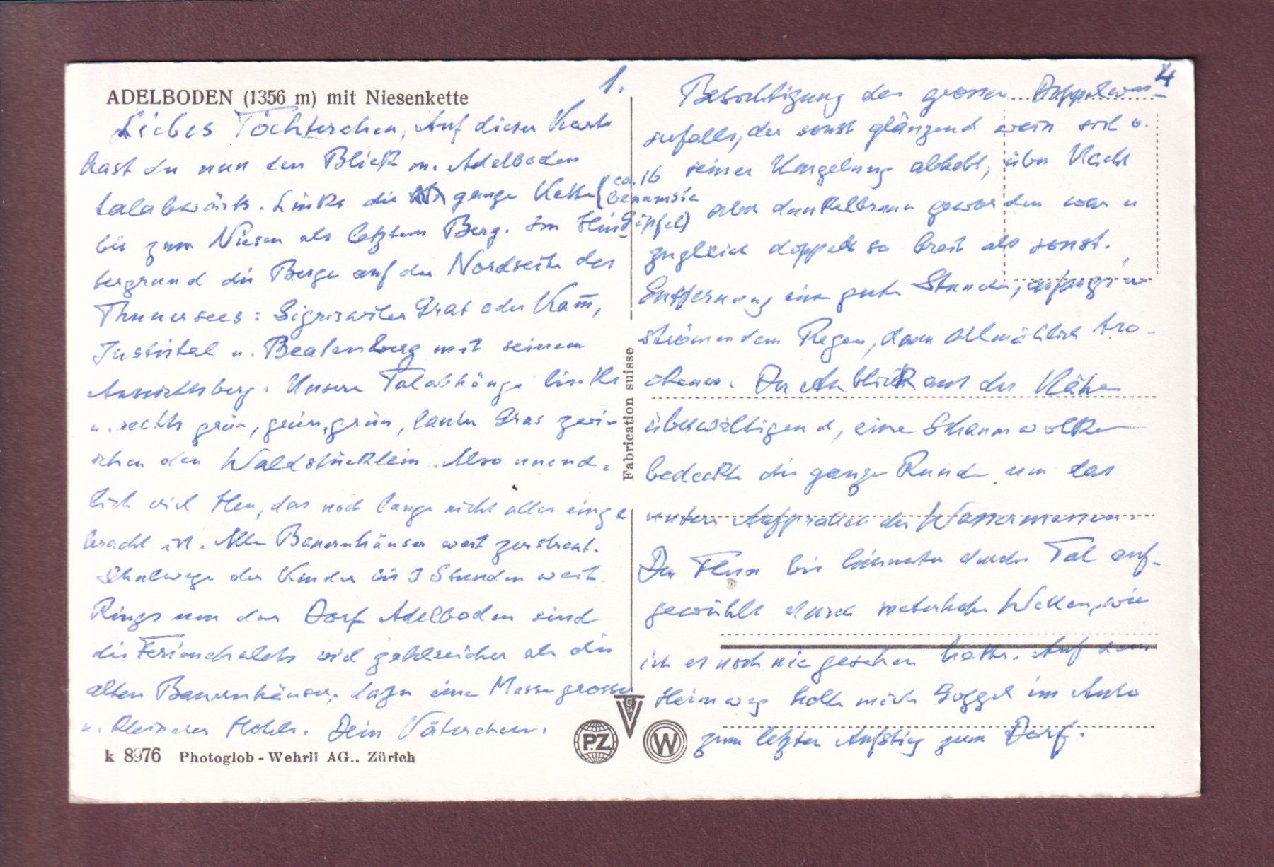 Cartoline postali: ADELBODEN - Niesenkette – Usato da Pully venduto da nicecards 1