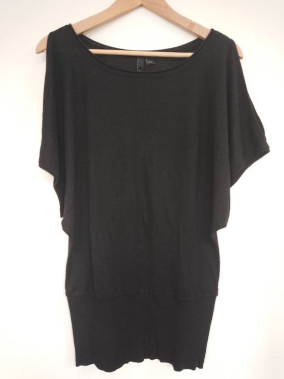 Damen Feinstrick Long Pullover S 36 kurzarm schulterfrei