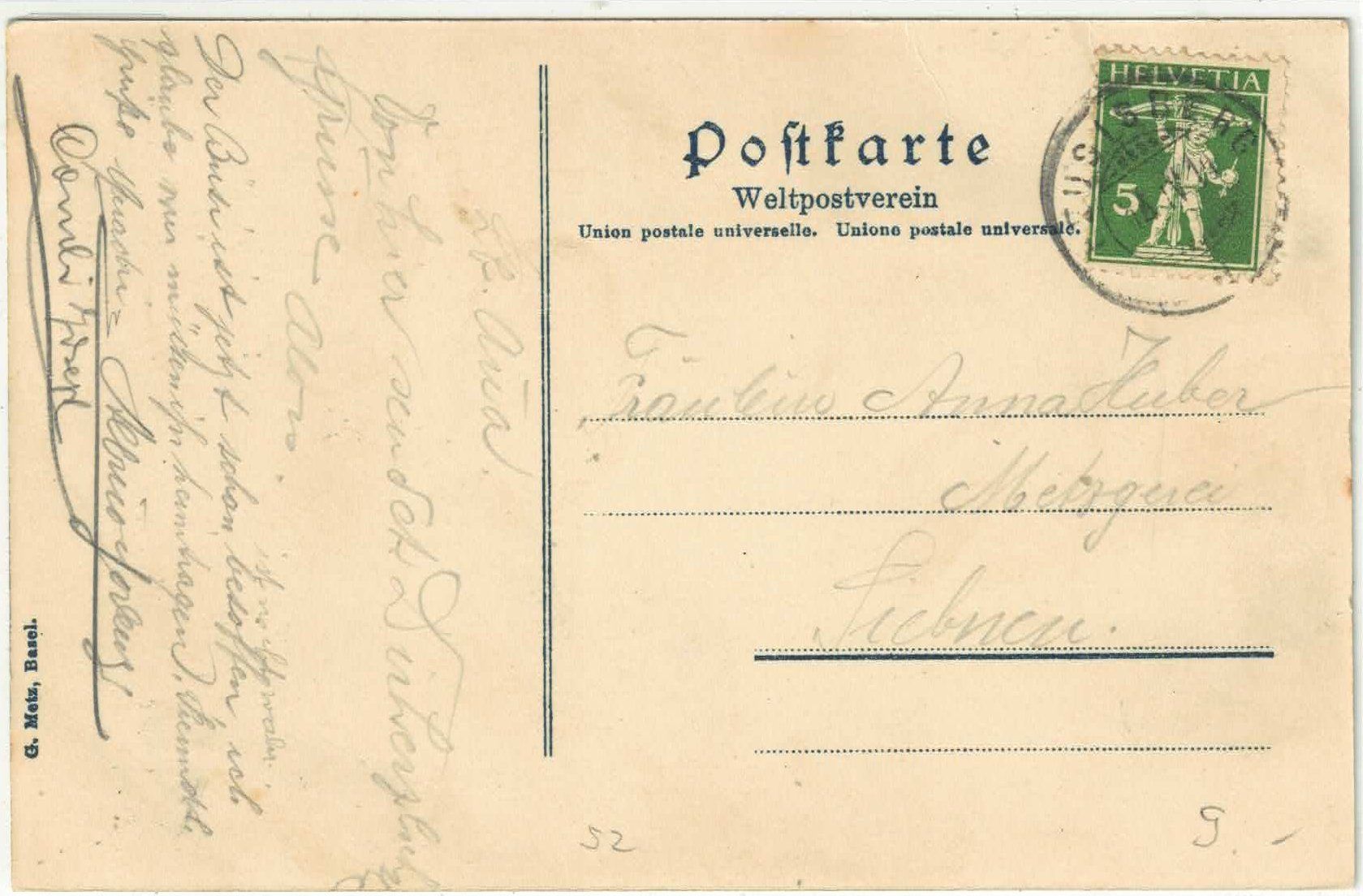 Cartoline postali: Feusisberg Hotel Schönfels – Usato da Ettingen venduto da Kartenplanet 1