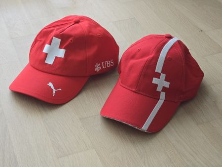 2x Schweiz WM Nati Fußball Fan Kappe Puma UBS Credit Suisse