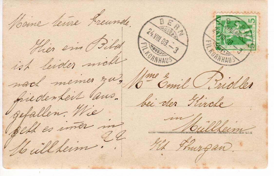 Cartoline postali: Karte aus Bern ?  1908 – Usato da Wolhusen venduto da Curver9 1