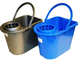 3er Set Eimer für 15 Liter inklusive Wringer + Mop