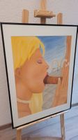 Unikat « I can’t say!» Pastellgemälde vintage Bild