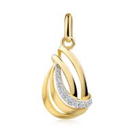 Gold 333 Halsschmuck Anhänger Welle bicolor mit s925 kette
