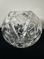 Kristallglas Blumenvase Kugelform geschliffen Deko