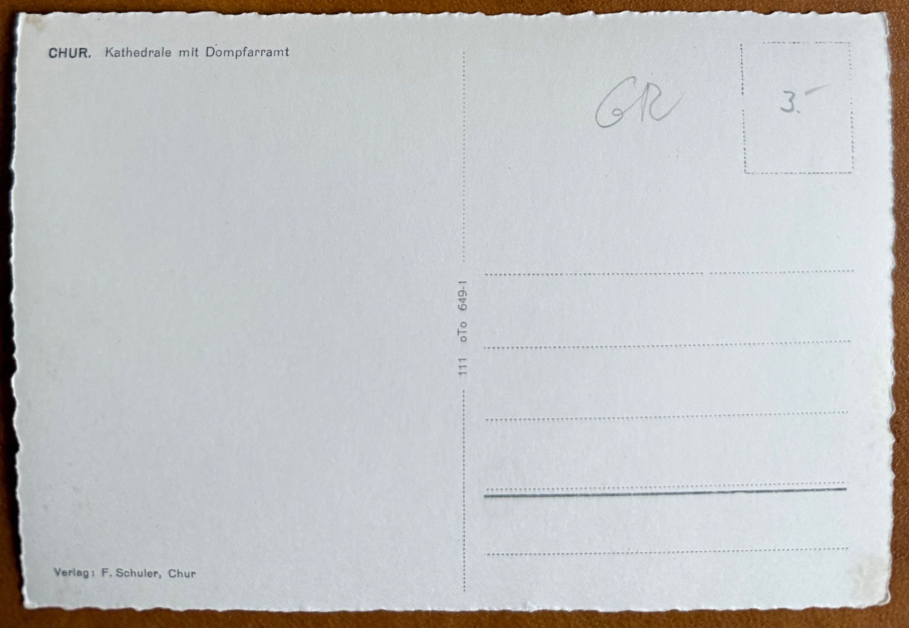 Cartoline postali: AK: CHUR - Kathedrale mit Dompfarramt – Usato da Lutry venduto da Ediego 1