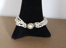 Vintage , 4 Reihige Vintage Süsswasserperlen Armband,