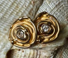NEUE! Ohrstecker Rotgold 750 mit echten Diamanten