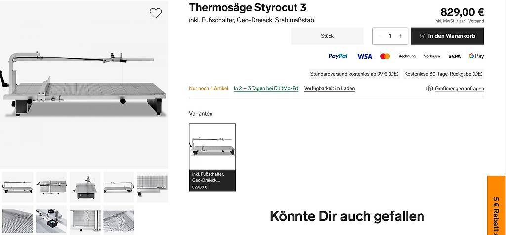 Alle Maschinen: Styrocut 3 - Thermoscie / Coupe-polystyrène  comme neuve – Neu (gemäss Beschreibung) aus Genève von meh_9spx 3