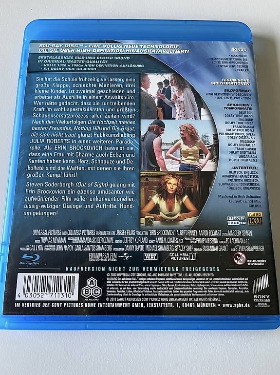 Tutti i DVDs: Erin Brockovich [Blu-ray] – Usato da Zürich venduto da audn 1
