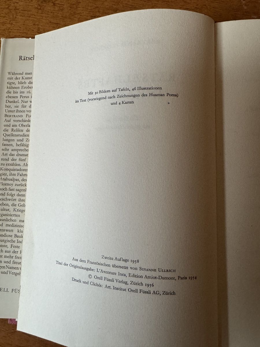 Libri: Rätselhaftes Inkareich B. Flornoy – Usato da Erstfeld venduto da Mario_boe0 3