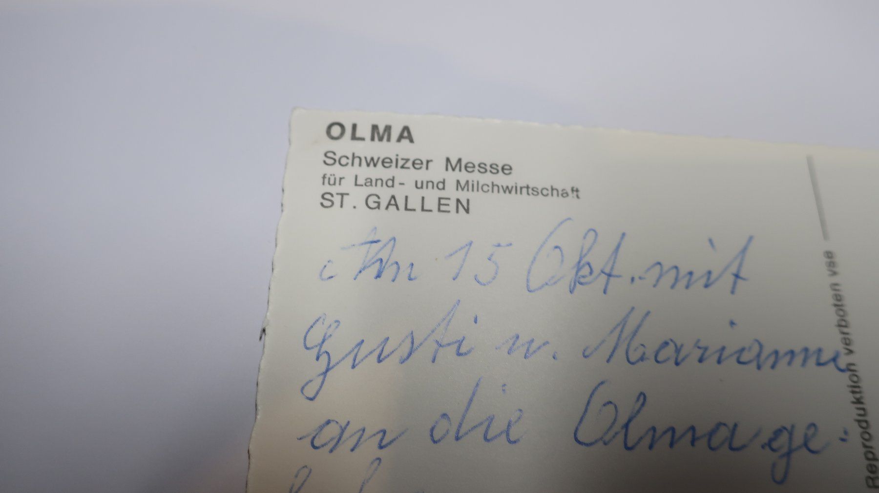 Cartoline postali: OLMA Schweizer Messe St. Gallen – Usato da Cormoret venduto da Pascalll2001 3