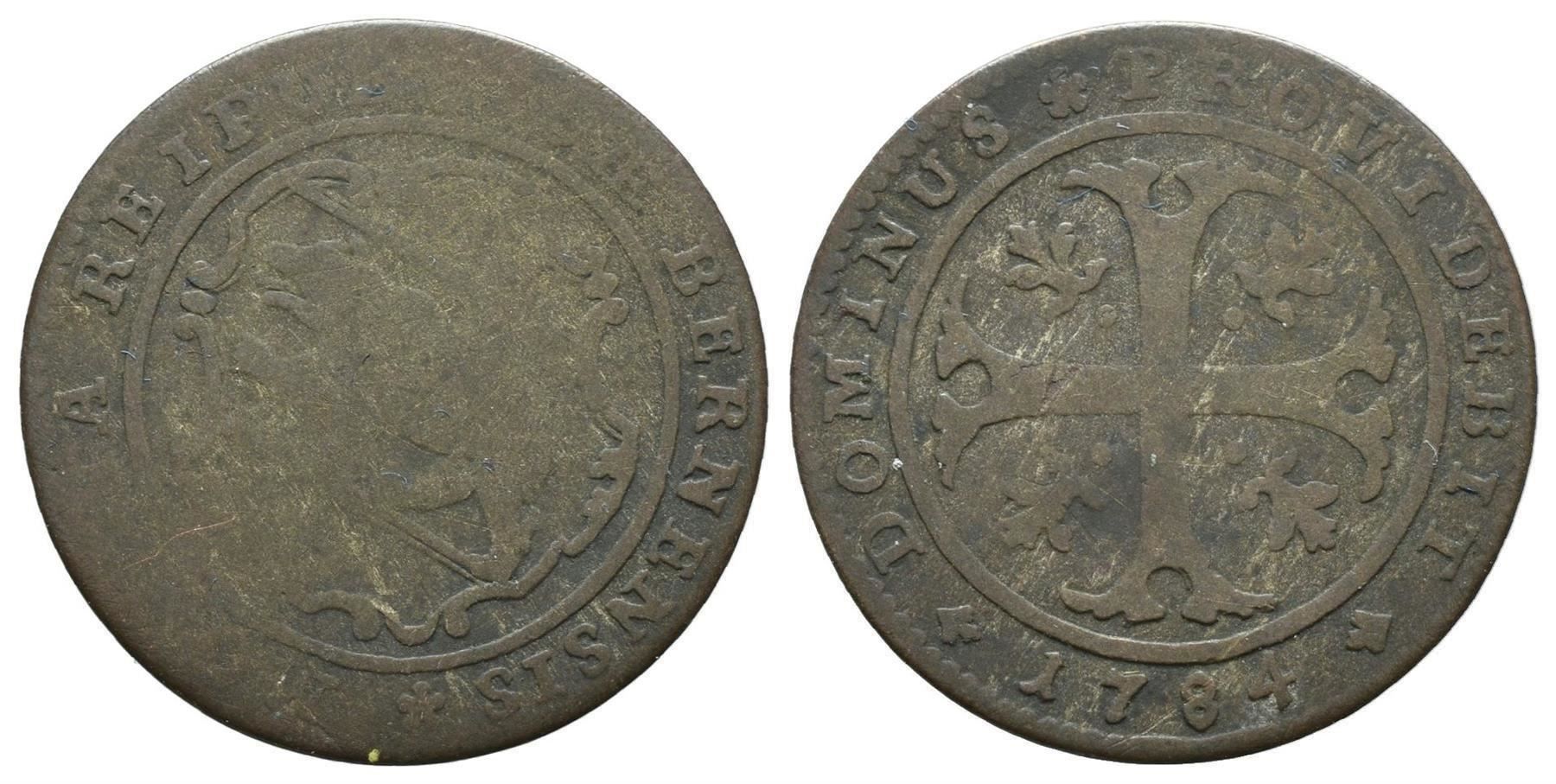 Alle Münzen: Bern Halbbatzen 1784  /3534 – Gebraucht aus Trimbach von Solothurn1
