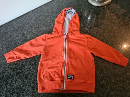 Kinder Kapuzenjacke orange Bio Baumwolle Grösse 80