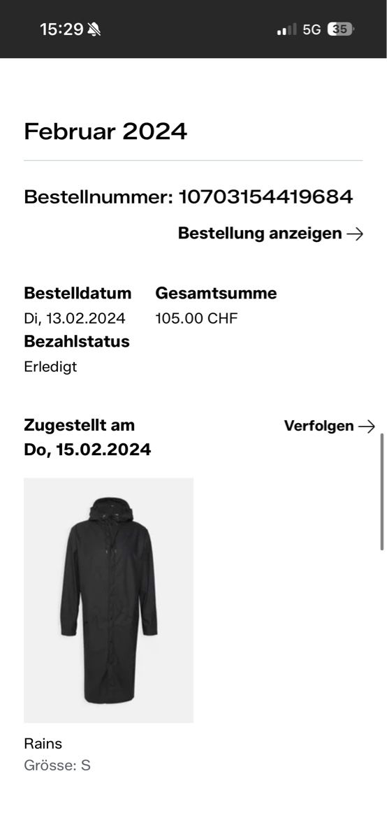 Rains Giacche: Rains schwarze lange Regenjacke – Usato da Zürich venduto da bananadoll 7