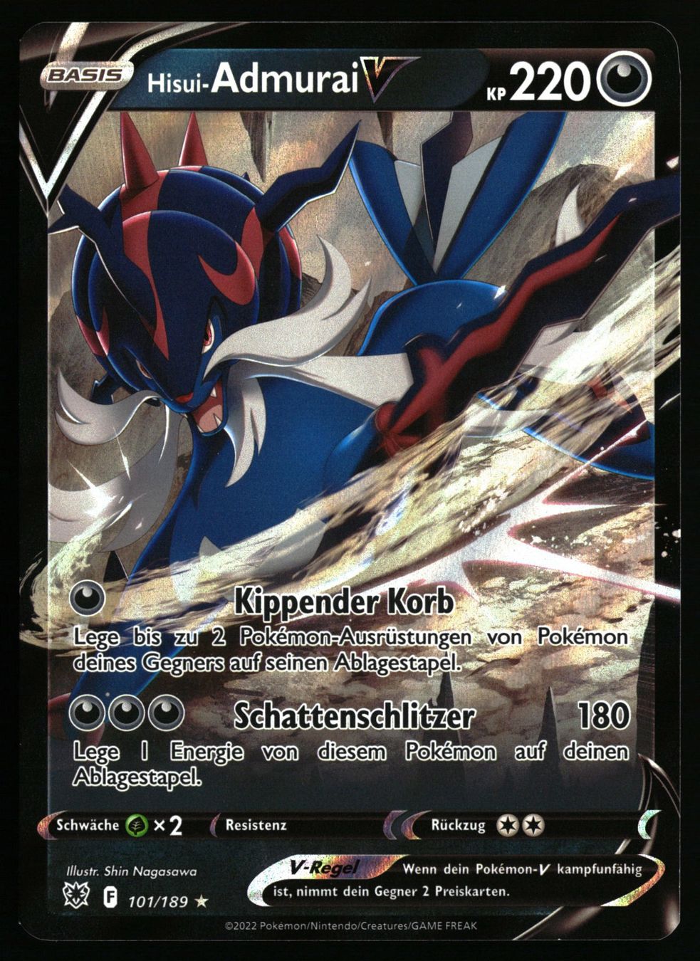 Pokémon Sammelbilder & Trading cards: Hisui-Admurai V ASR 101 Astralglanz – Gebraucht aus Feuerthalen von Plazatoys