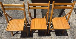 3 Chaises en bois - pliable