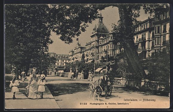 Cartoline postali: Interlaken, Höheweg, Strassenpartie mit – Usato da Berlin venduto da bartko-reher