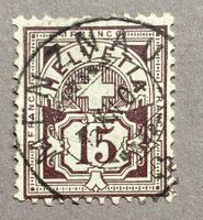 64B Vollstempel Menznau, seltene Farbnüance dunkellila