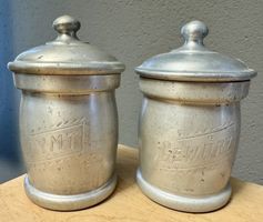 2 x  alte Dose Alu Aluminium 10 cm hoch „Zimmt“ und „Gewürz“
