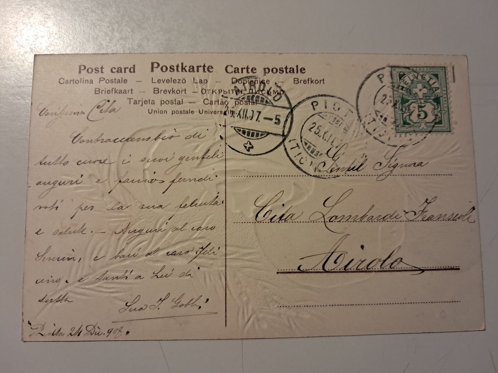 Cartoline postali: auguri di buon Natale – Usato da Gorduno venduto da ema_7yhp 1