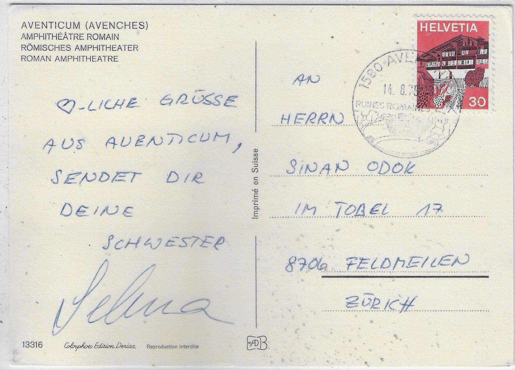 Cartoline postali: Avenches - Römisches Amphitheater – Usato da Ettingen venduto da Kartenplanet 1