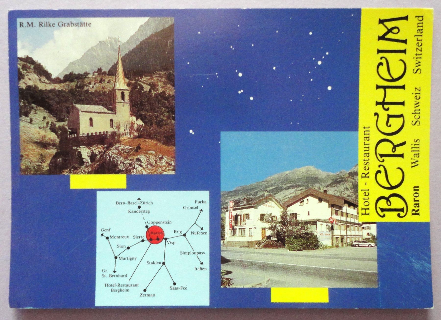 Cartoline postali: Hotel-Restaurant Bergheim, Raron – Difettoso da Fétigny venduto da Billy2miny
