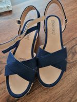 Sommerliche Espadrilles Keilsandalen Gr. 40 blau