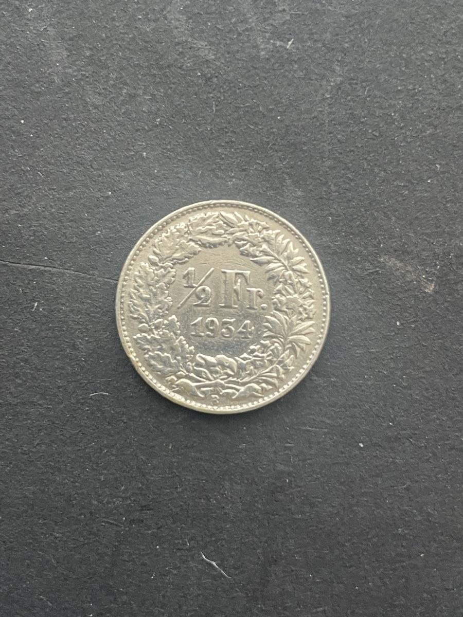 Alle Münzen: -.50 Silber CH Jahr 1934 – Gebraucht aus Meierskappel von Hala03 1