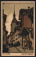 Steindruck-AK Alt-Aarau, Golattenmattgas
