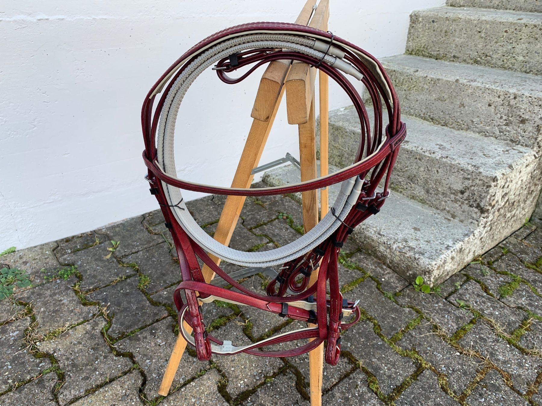 Selle & Accessori: schöner bordeauxroter Reitzaum – Usato da Feldbach venduto da Fea1 7
