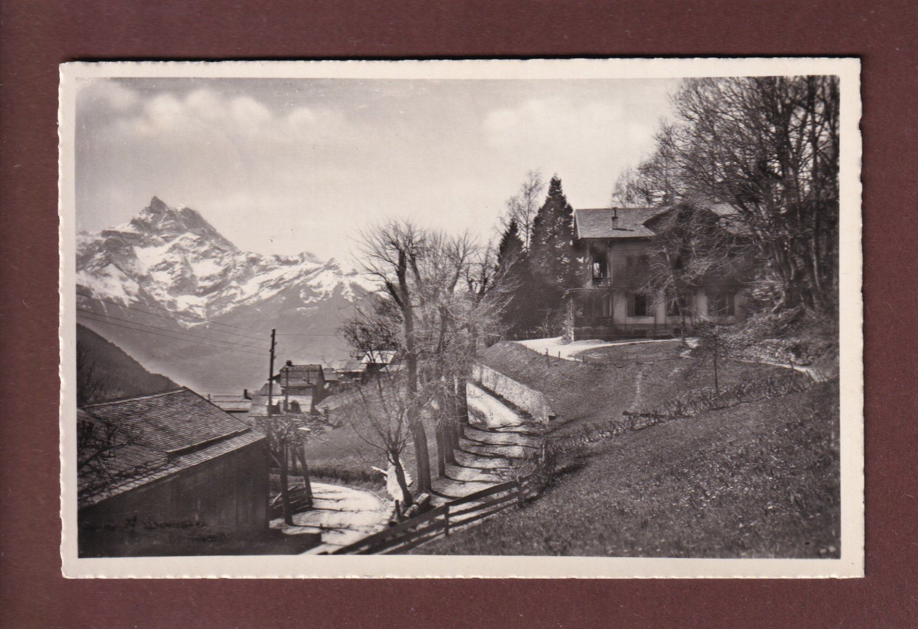 Ansichtskarten: GRYON - Pension Broyon - 1957 – Gebraucht aus Pully von nicecards