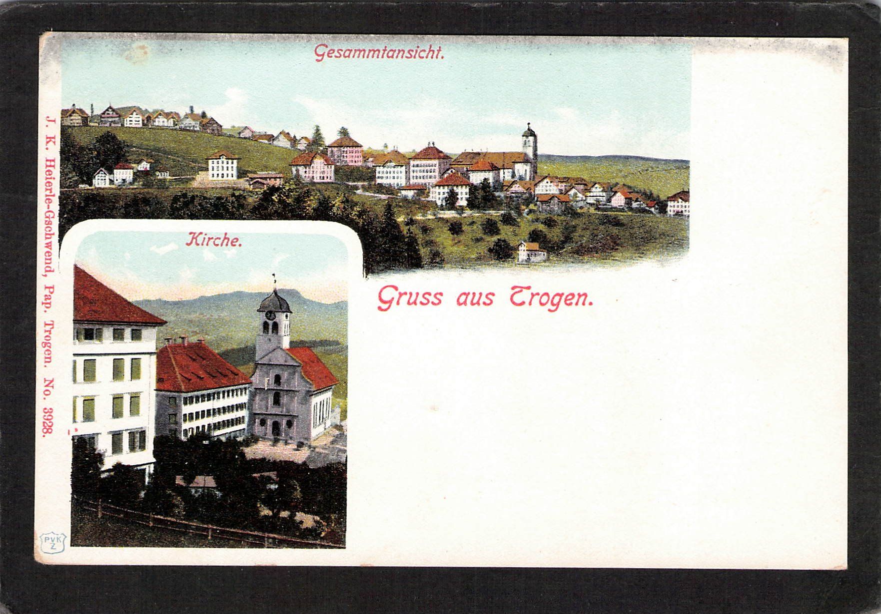 Cartoline postali: Gruss aus Trogen AR , Kirche – Usato da Reichenburg venduto da Pipo-67