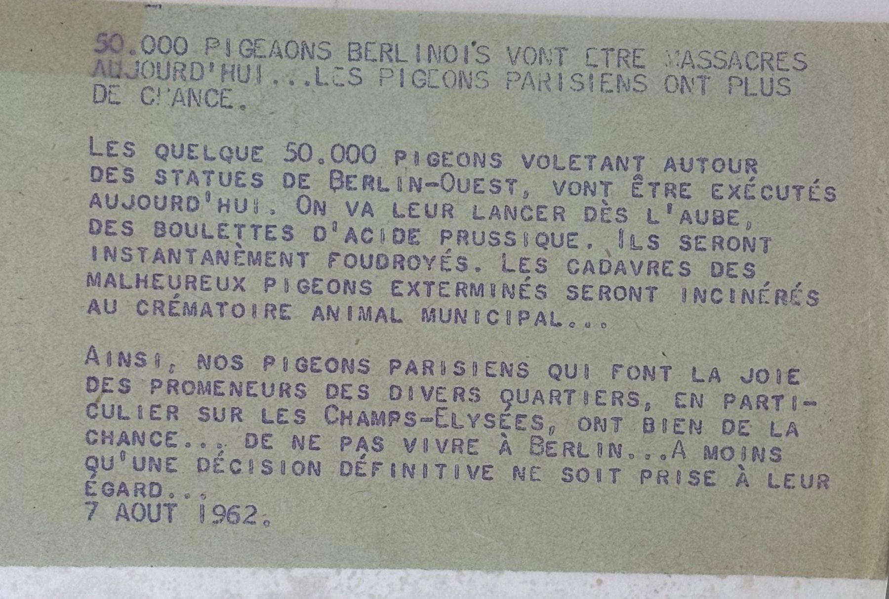 Posters & Illustrations: Robert Cohen/AGIP - Paris, Frankreich, Tauben – D'occasion à Frauenfeld par Merk52 1