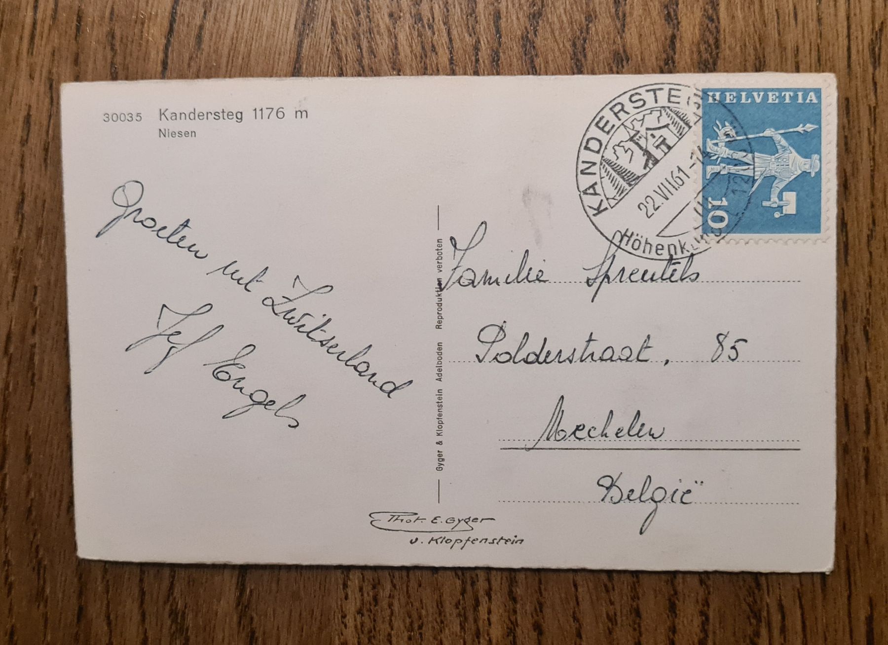 Cartoline postali: Kandersteg 1961 – Usato da Ebikon venduto da Donar50 1
