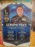 G. Price "The Iceman" Dart WM Metallschild, neuwertig