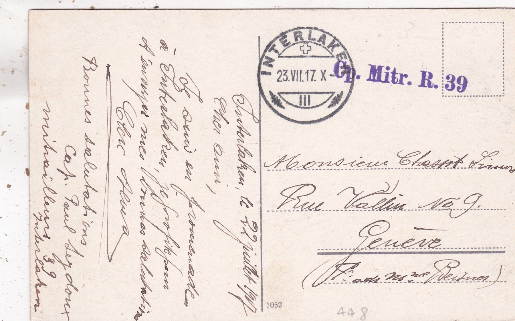 Ansichtskarten: Interlaken mit Jungfrau 1917 – Gebraucht aus Herisau von Lisegrat2008 1