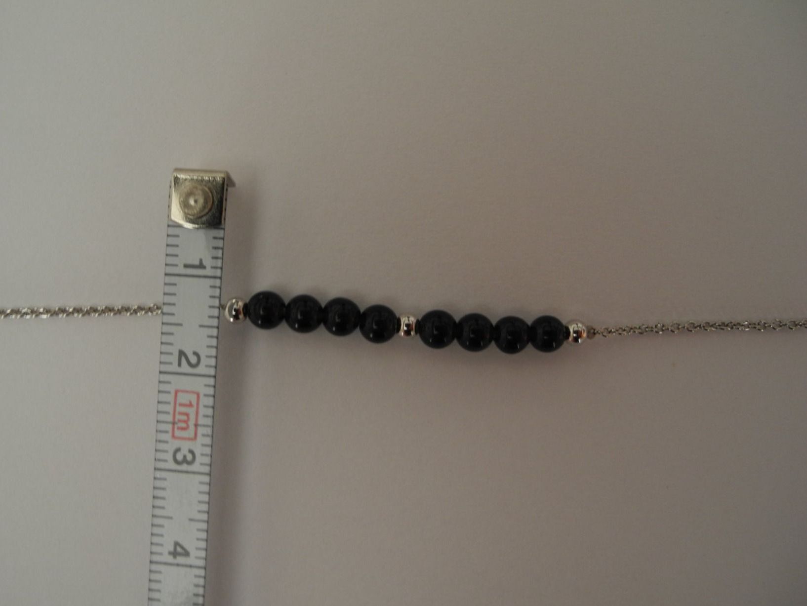 Bracciali & Braccialetti: Armkette aus Messing rhodiniert, Lavastein – Nuovo (secondo la descrizione) da Balsthal venduto da qwer24 1