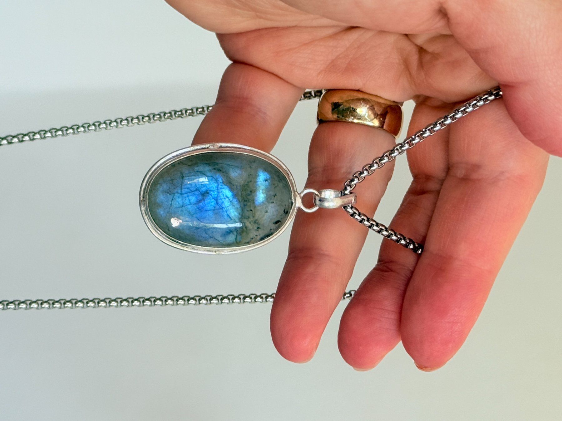 Catenine: Collier pendentif labradorite - Élégant ✨ – Nuovo e nell'imballaggio originale da Genève venduto da AWWA 6
