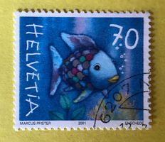 Nr.1027 GESTEMPELT Regenbogenfisch allein unterwegs 2001  ﻿