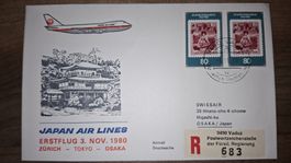 Japan Air Lines Zürich - Tokyo - Osaka 03.11.1980