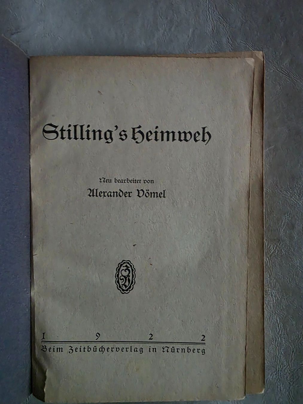 Libri: Heimweh von Stilling 1922 - Alexander Dömel – Usato da Walterswil BE venduto da Lonitti 5