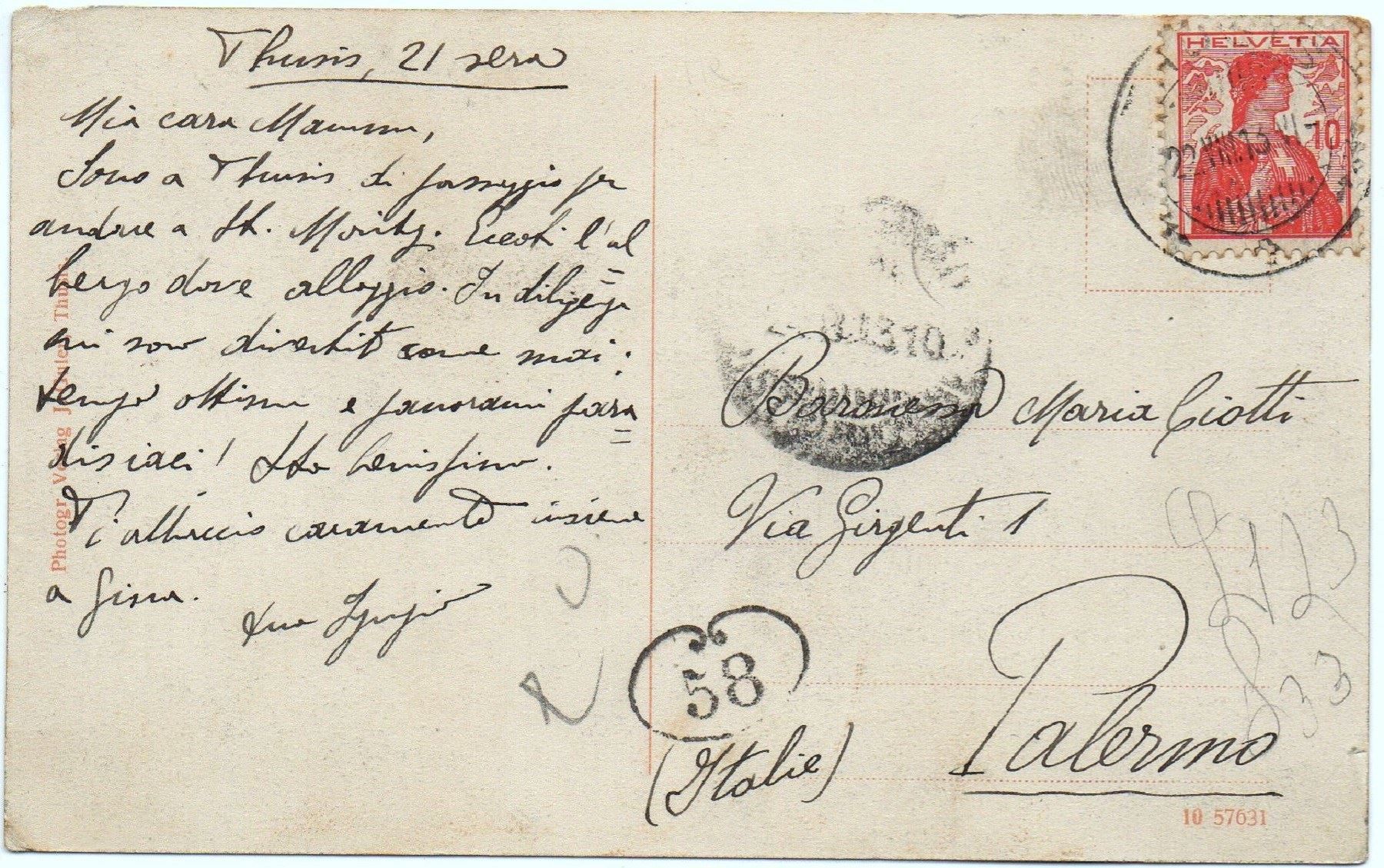 Cartes postales: THUSIS Poststrasse Hotel Restaurant Post – D'occasion à Jona par philajona 1