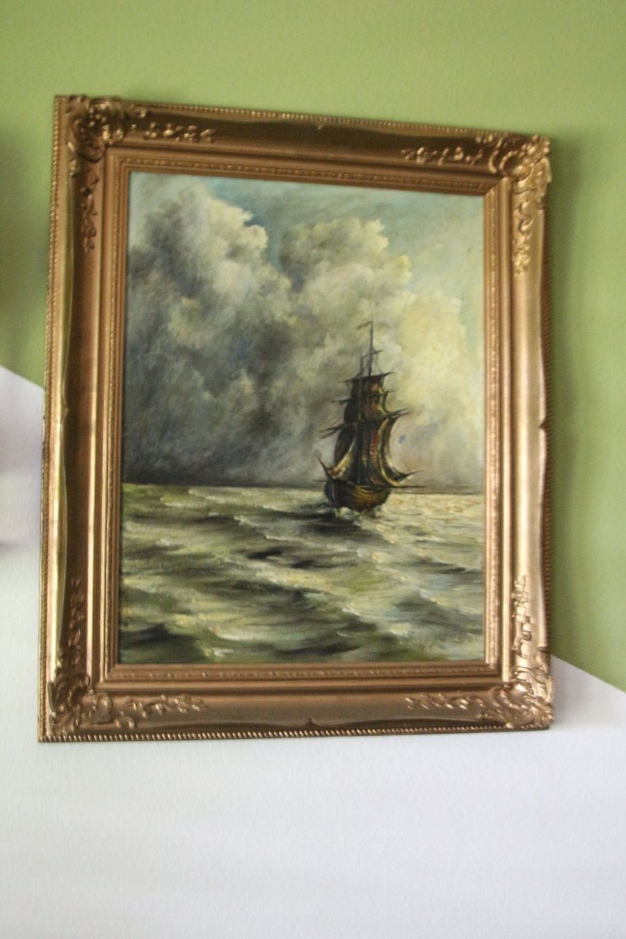 Tableaux: Schiffsbild mit Holzrahmen – D'occasion à Benglen par polli77