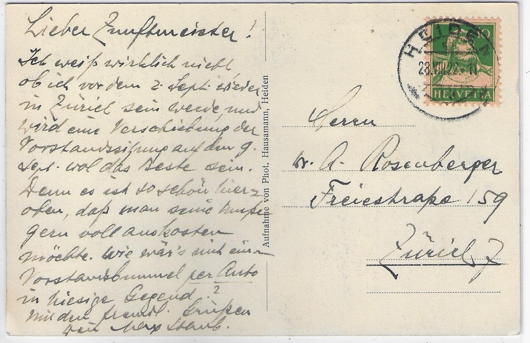 Cartoline postali: Hotel und Pension Krone - Heiden – Usato da Ettingen venduto da Kartenplanet 1