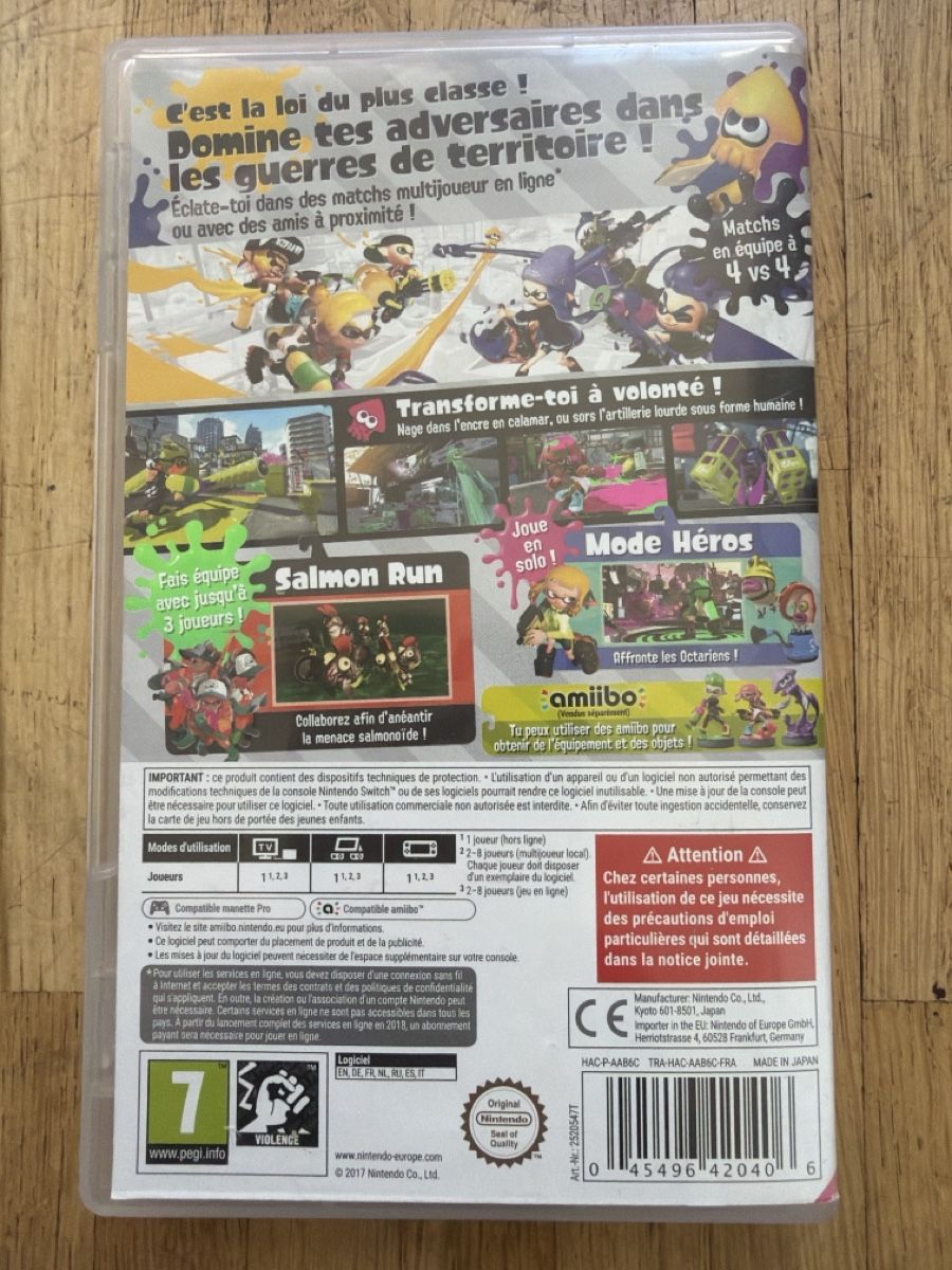 Nintendo Jeux: Jeu Nintendo Switch Splatoon 2 Occasion – D'occasion à Troinex par cashgva 1
