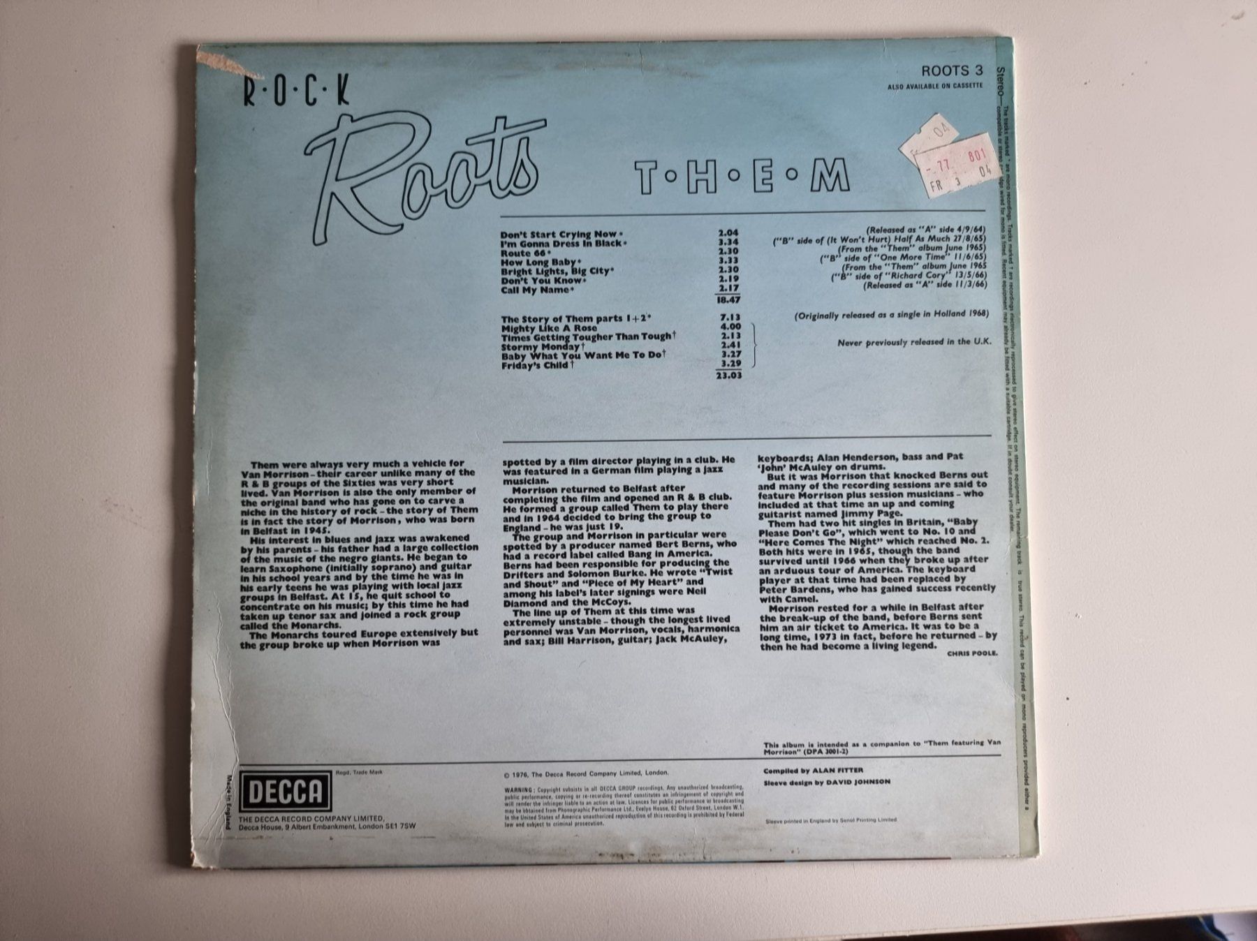 Dischi in vinile: LP Them – Rock Roots – Usato da Schaffhausen venduto da Kellerrassel 2