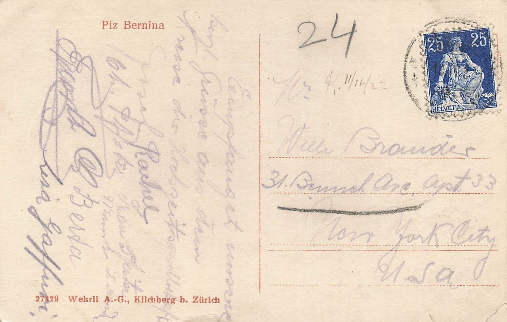 Ansichtskarten: Piz Bernina – Gebraucht aus Biasca von Blenio71 1