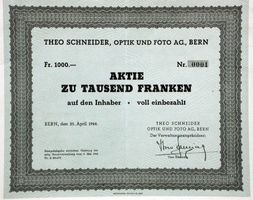 Theo Schneider Optik und Film AG, Bern - 1944