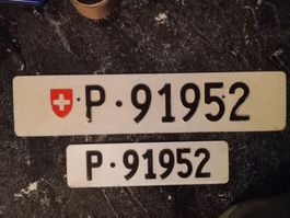 2x Nummernschild Post PTT 91952 Monat Geburtstag ausrangiert